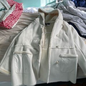Jones new york white suede coat